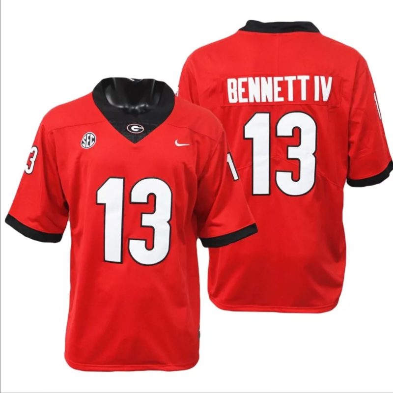 Georgia Bulldogs #13 Stetson Bennett IV Jersey Game College Football Red