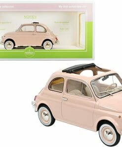 1968 Fiat 500L Pink with Special BIRTH Packaging "My First Collectible Car" 1/18 Diecast Model Car by Norev