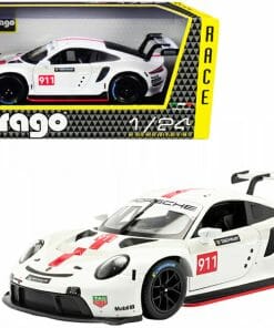 Porsche 911 RSR GT #911 White "Race" Series 1/24 Diecast Model Car by Bburago
