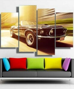 Alternative view of Vintage Car In Blur Motion Multi Panel Canvas Wall Art