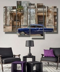 Alternative view of Vintage Car In Havana Multi Panel Canvas Wall Art