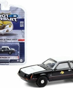 1982 Ford Mustang SSP Black and White "Texas Department of Public Safety" "Hot Pursuit" Series 37 1/64 Diecast Model Car by Greenlight
