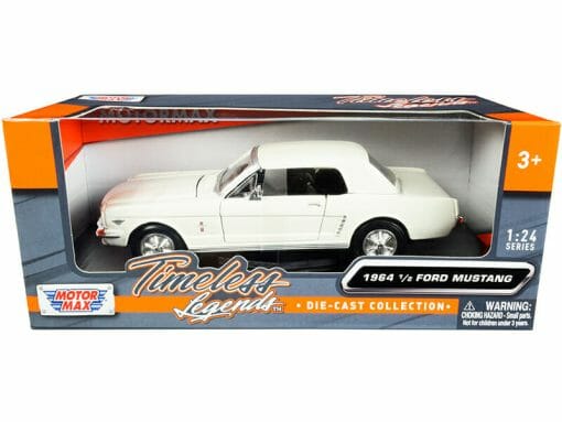 1964 1/2 Ford Mustang 289 White Cream 1/24 Diecast Model Car by Motormax