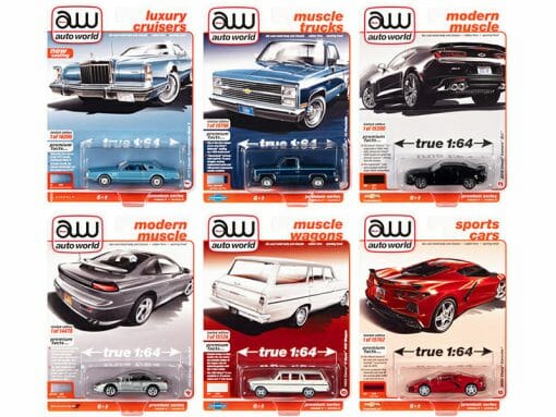 Autoworld Premium 2021 Set A of 6 pieces Release 4 1/64 Diecast Model Cars by Autoworld