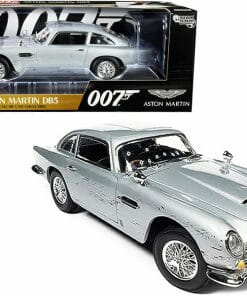 Aston Martin DB5 Coupe RHD (Right Hand Drive) Silver Birch Metallic (Damaged Version) James Bond 007 "No Time to Die" (2021) Movie "Silver Screen Machines" Series 1/18 Diecast Model Car b