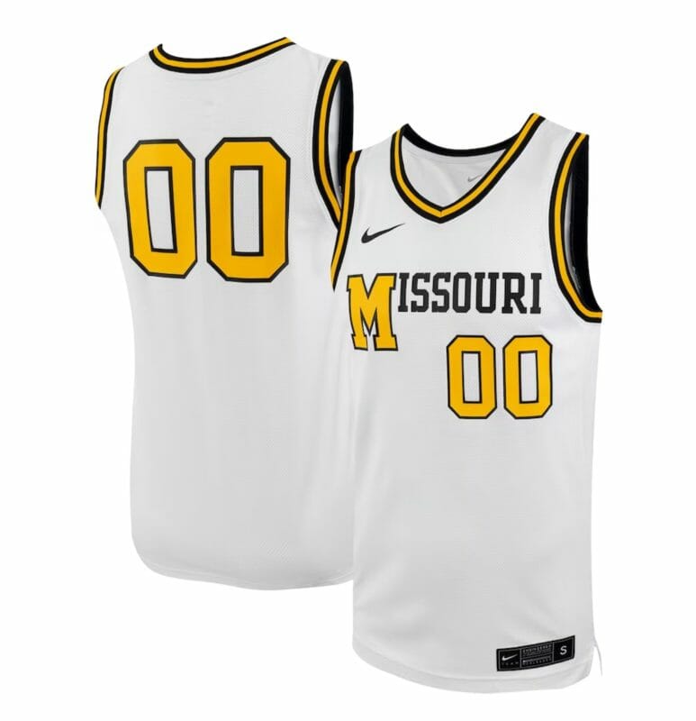 Men's Custom Missouri Tigers Basketball Jersey Name and Number Replica Alternate White