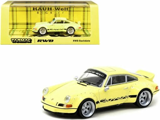 RWB Carrera Backdate Light Yellow "RAUH-Welt BEGRIFF" 1/64 Diecast Model Car by Tarmac Works