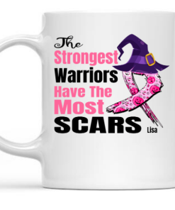 The Strongest Warriors Have The Most Scars Breast Cancer Awareness Halloween Mug