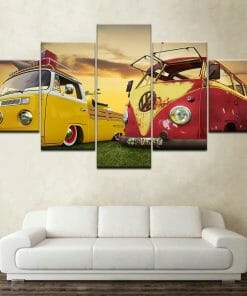 Classic Retro Bus Car Truck - 5 Panel Canvas Art Set