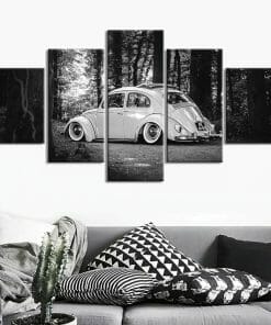 Alternative view of Vintage Black Retro Car - 5 Panel Canvas Art Set