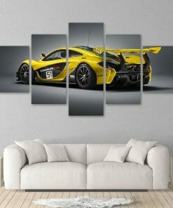 Yellow Luxury Sports Car - 5 Panel Canvas Art Set