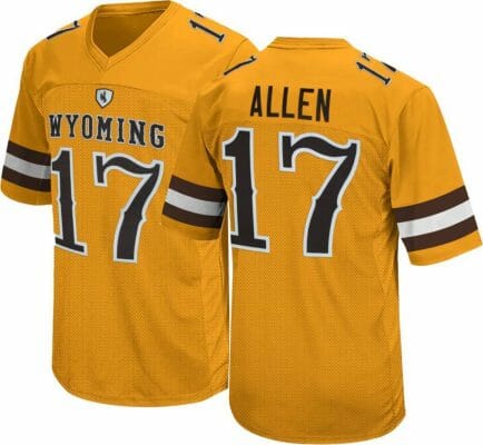 Josh Allen Wyoming Jersey #17 Original Retro Brand Gold NCAA Football Game