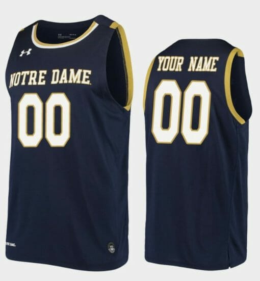 Custom Notre Dame Fighting Irish Jersey Name and Number College Basketball Navy