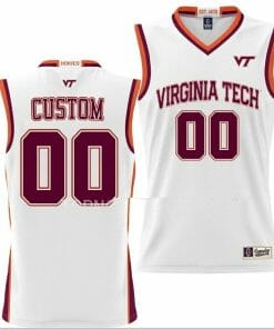 Custom Virginia Tech Hokies Jersey Name and Number College Basketball NIL Pick-A-Player White
