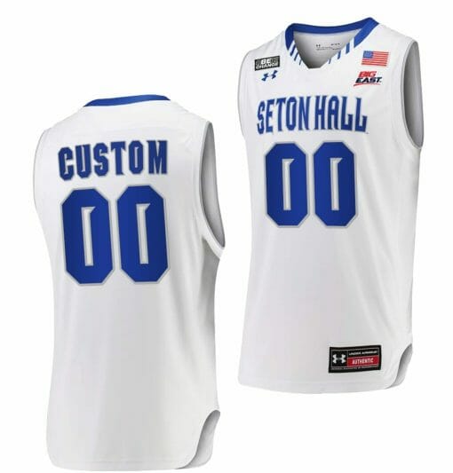 Custom Seton Hall Pirates Jersey Name and Number College Basketball White