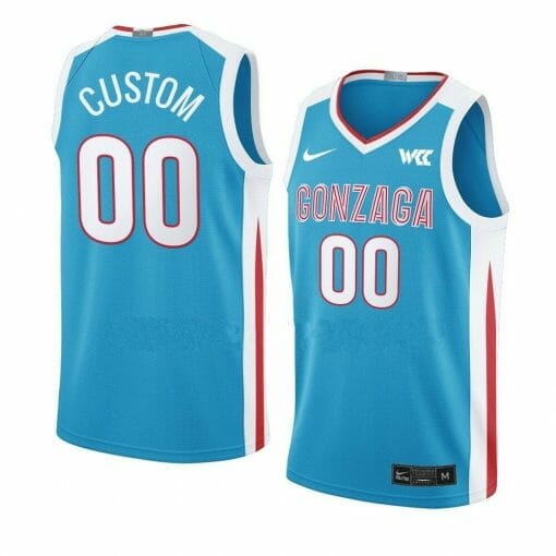 Custom Gonzaga Bulldogs Basketball Jersey College Name and Number Blue