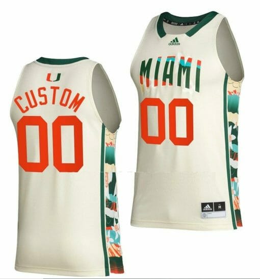 Custom BHE Miami Hurricanes Jersey College Basketball Name And Number White Honoring Black Excellence