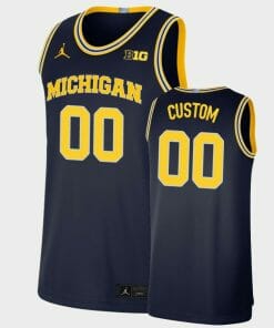 Custom Michigan Wolverines Jersey Name and Number College Basketball Limited Navy