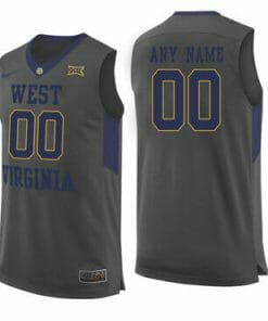 Custom West Virginia Mountaineers Jersey College Basketball Name and Number Gray