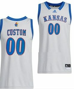 Custom Kansas Jayhawks Jersey College Name & Number Basketball Gray Swingman