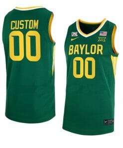 Custom Baylor Bear Basketball Jersey College Name and Number Green One Patch