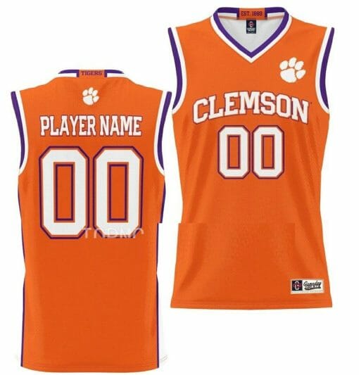 Custom Clemson Tigers Jersey Name and Number College Basketball NIL Pick-A-Player Orange