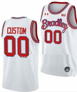Custom Bradley Braves Jersey Name and Number College Basketball White
