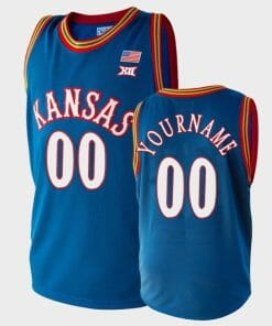 Custom Kansas Jayhawks Jersey Name and Number College Basketball Royal Blue