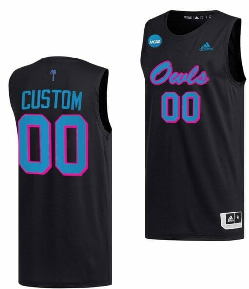 Custom FAU Owls Jersey Name & Number Basketball 2023 NCAA March Madness Black
