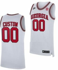 Custom Georgia Bulldogs Jersey College Basketball Home White