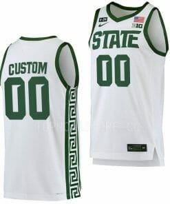 Custom Michigan State Spartans Jersey Name and Number College Basketball Honor Patch White