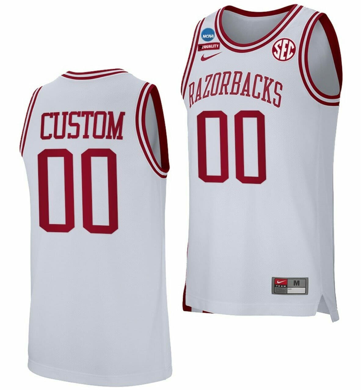 Custom Arkansas Razorbacks Jersey 2023 NCAA March Madness College Basketball Name and NumberWhite