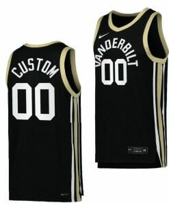 Custom Vanderbilt Commodores Jersey Name and Number College Basketball Uniform Black