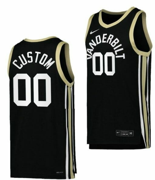 Custom Vanderbilt Commodores Jersey Name and Number College Basketball Uniform Black
