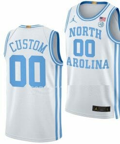 Custom North Carolina Jersey Name and Number Tar Heels College Basketball White Throwback
