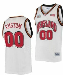 Custom Maryland Terrapins Jersey White Classic NCAA College Basketball Name And Number Commemorative