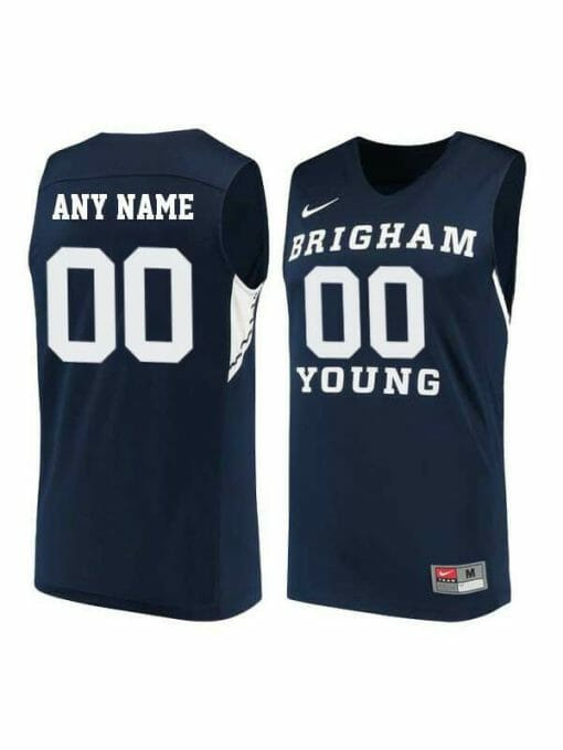 Custom BYU Cougars Jersey College Basketball Name and Number Elite Navy