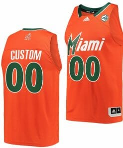Custom Miami Hurricanes Jersey Orange College Basketball Name And Number Reverse Retro
