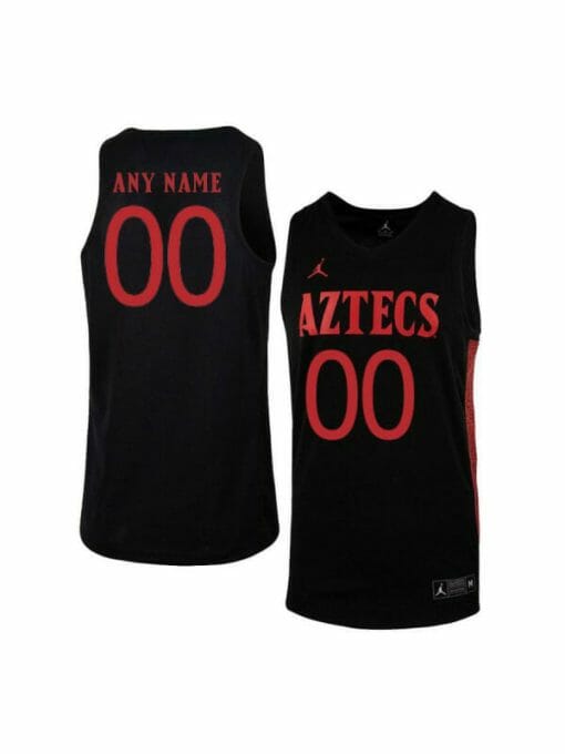 Custom San Diego State Aztecs Jersey College Basketball Name and Number Elite Black Red