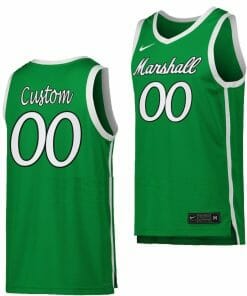 Custom Marshall Thundering Herd Jersey Name and Number College Basketball Green
