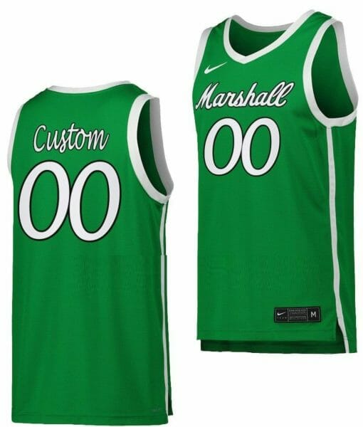 Custom Marshall Thundering Herd Jersey Name and Number College Basketball Green