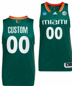 Custom Miami Hurricanes Jersey College Basketball Name And Number March Madness Green