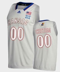 Custom Kansas Jayhawks Jersey Name, Number College Basketball Gray