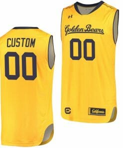 Custom Cal Bears Jersey Name and Number College Basketball Gold