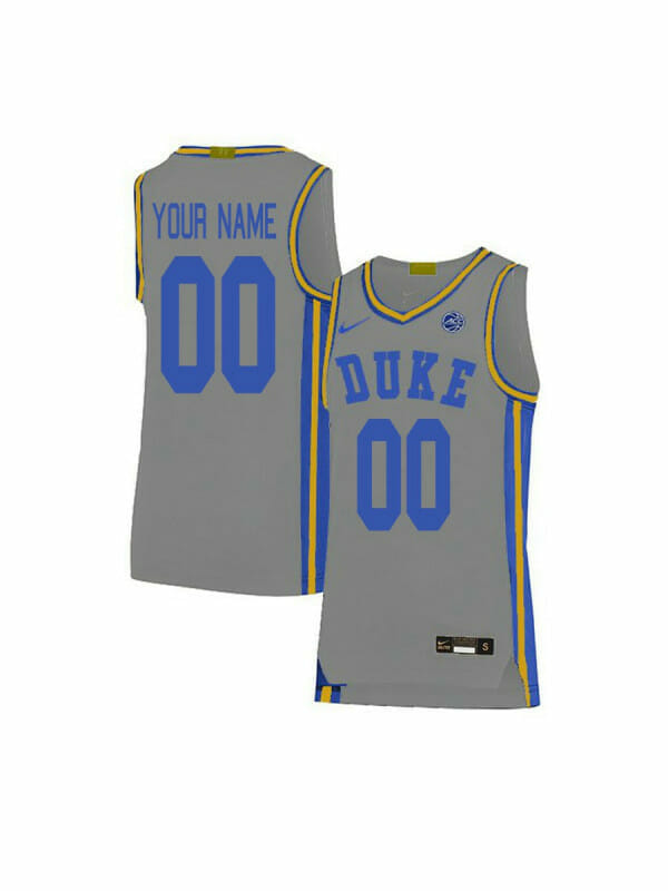 Custom Duke Blue Devils Jersey College Basketball Name and Number Elite Gray