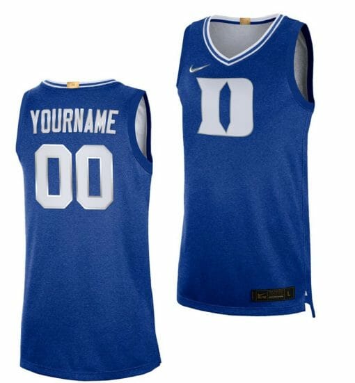 Custom Duke Blue Devils Jersey Name And Number 100th Anniversary College Basketball Royal