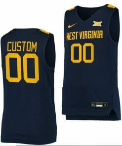 Custom West Virginia Jersey Name and Number Mountaineers College Basketball Uniform Navy