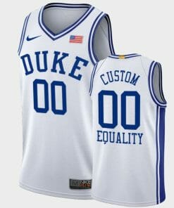 Custom Duke Blue Devils Jersey Name and Number Equality College Basketball White