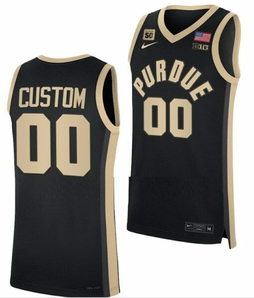 Custom Purdue Boilermakers Jersey Name and Number College Basketball Black Replica