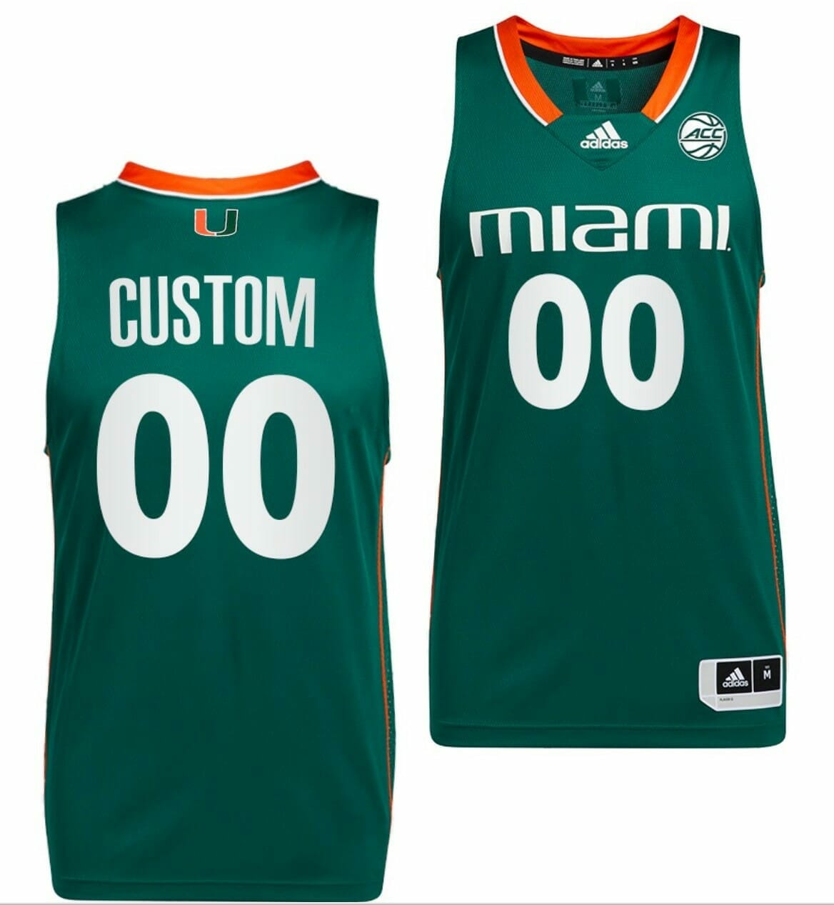 Custom Miami Hurricanes Jersey Green College Basketball Name And Number ACC